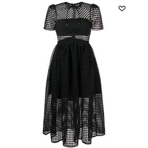 Self Portrait Grid Lace Dress Black 🖤
